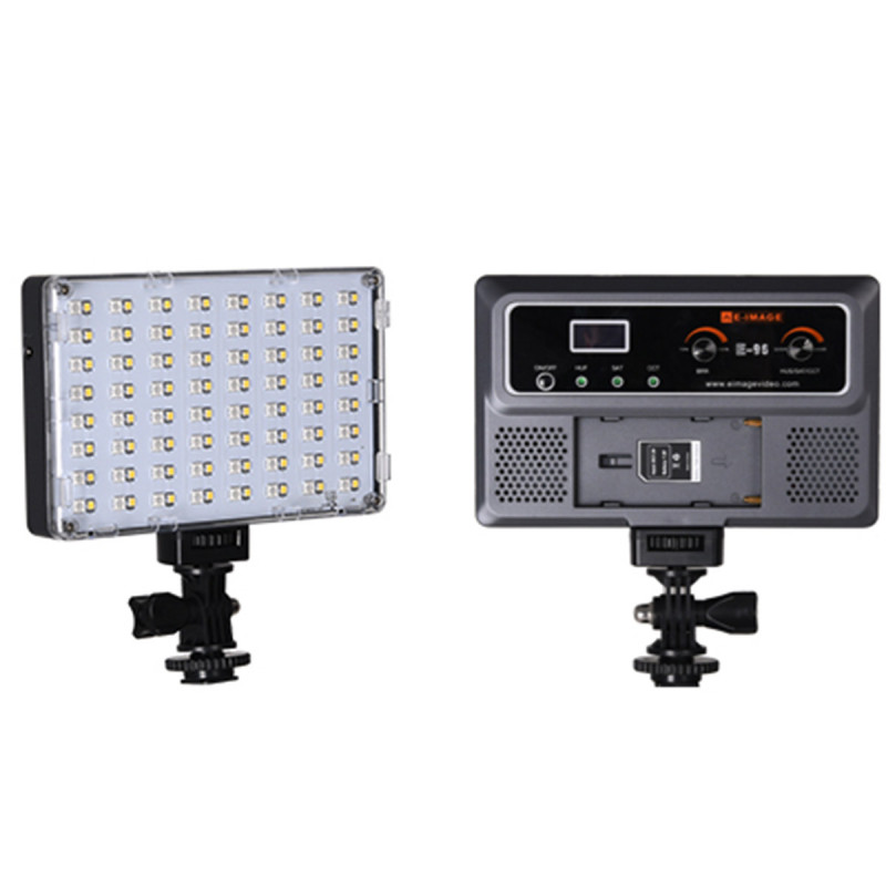 E-Image E-96 Torche LED RVB 2000K à 5500K 10W pour caméra avec sac