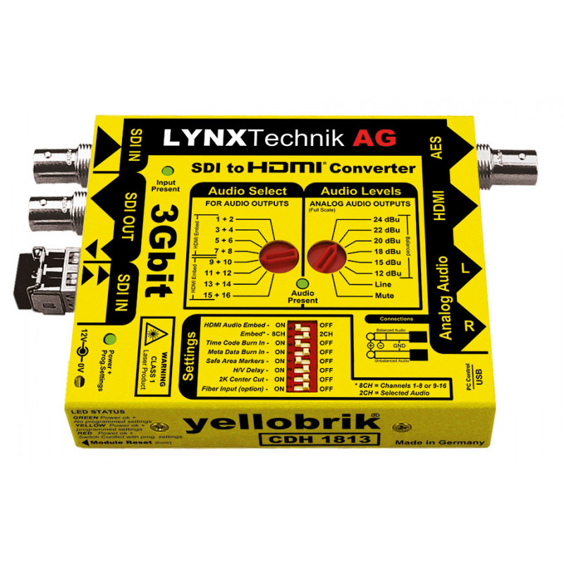 LYNX Technik CDH 1813 Convertisseur 3Gbit SDI vers HDMI, Support 3D