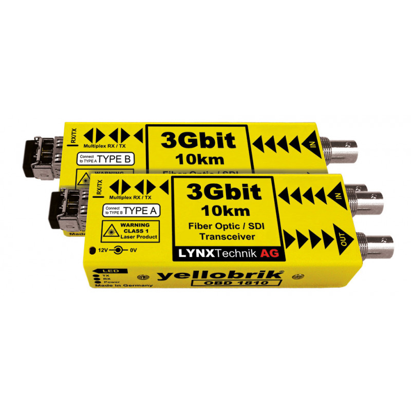 LYNX Technik Emetteur-Recepteur SDI vers Fibre 10km/Paire A et B-LC