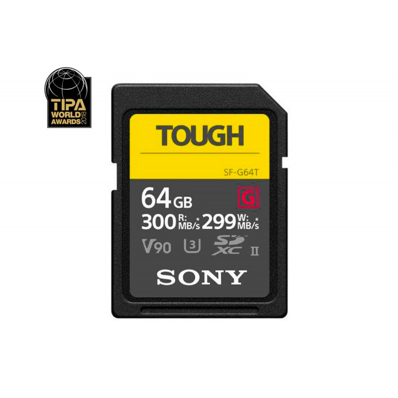 Sony Tough Carte SDXC Pro 64 Go 18x Stronger UHS-II R300 W299 V90