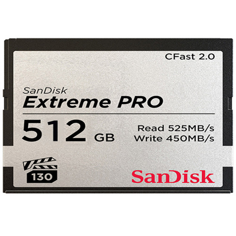 SanDisk Carte CFast 2.0 Extreme Pro 512B VPG 130 525MB/Sec