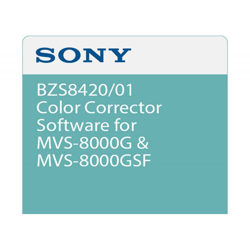 Sony Logiciel de correction des couleurs MVS-8000X (sur site)