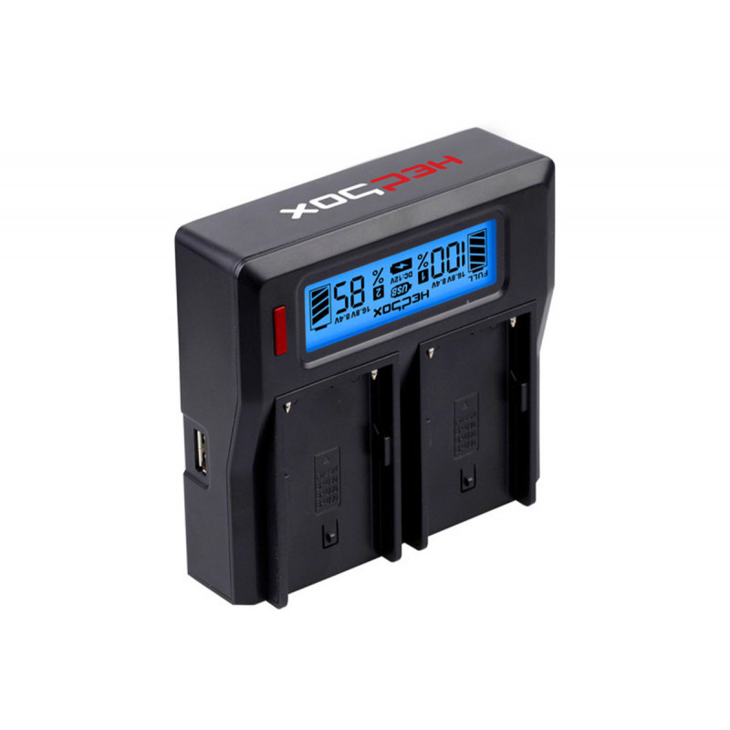 Hedbox Chargeur 2 canaux simultanes avec ecran LCD livré sans plaques