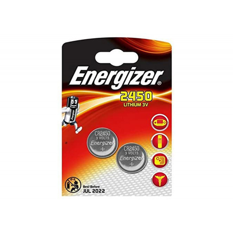 Energizer Lot de 2 piles bouton CR2450 lithium 620 mAh 3 V