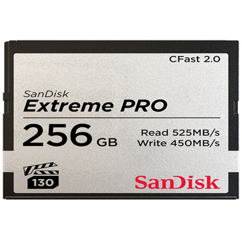 SanDisk Carte CFast 2.0 Extreme Pro 256B VPG 130 525MB/Sec