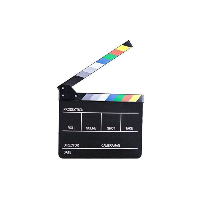 E-Image ECB-02 Clap en acrylique noir avec barres colorées