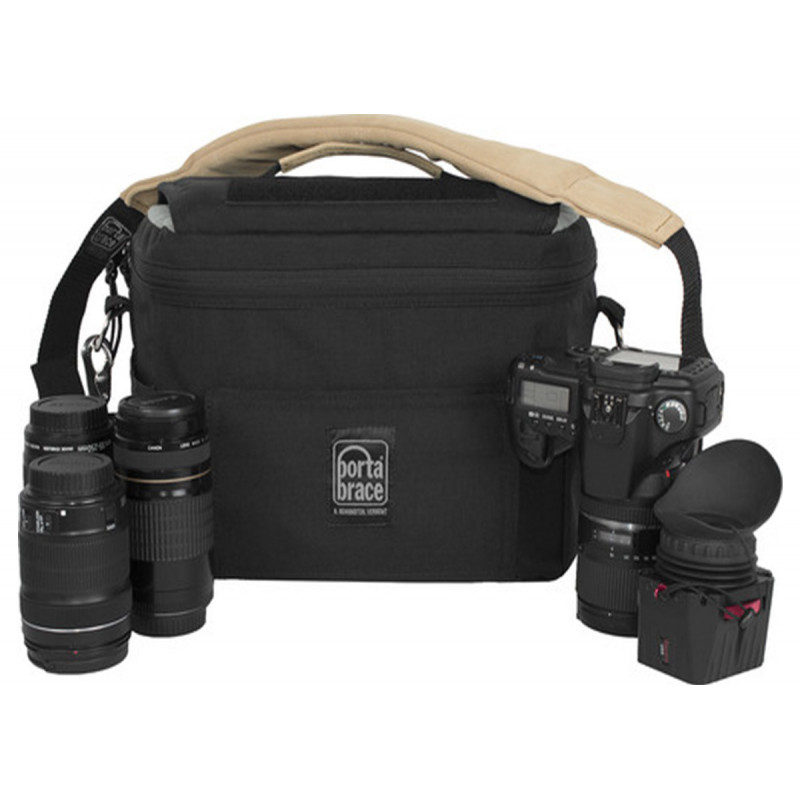 Porta Brace MS-DSLR2 Messenger Style Camera Bag, Large, Black