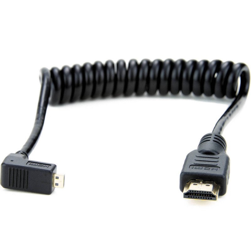 Atomos Cable torsade Angle Micro HDMI vers Full HDMI 30cm