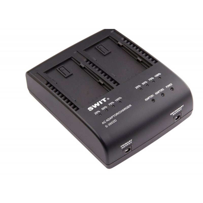 Swit S-3602D 2x2A Chargeur DV Compatible avec Panasonic Vbd / VBR