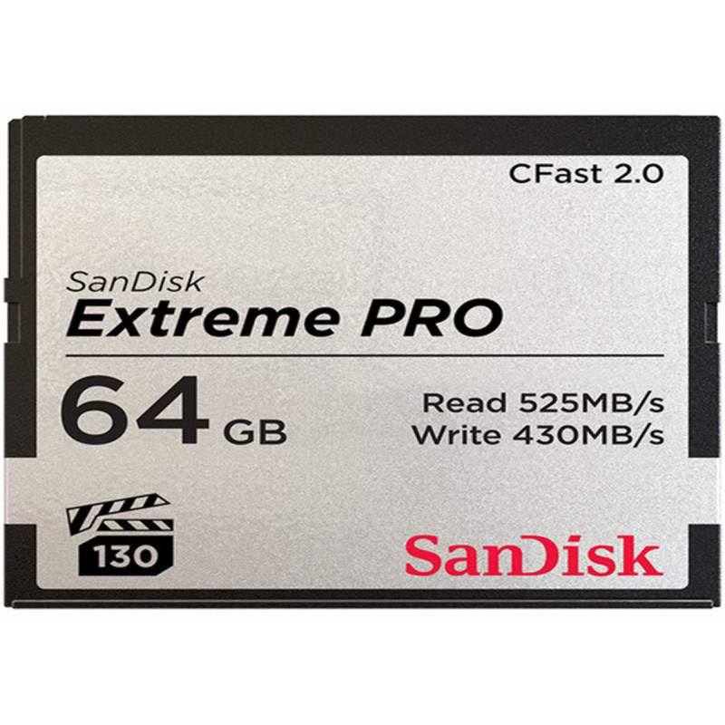 SanDisk Carte CFast 2.0 Extreme Pro 64Go VPG 130 525MB/Sec