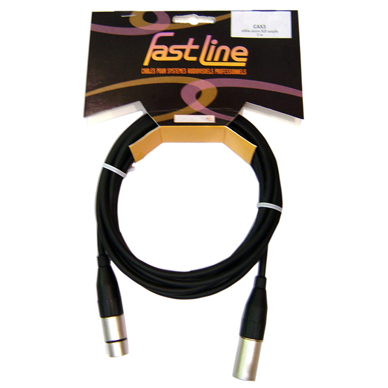 Câble audio professionnel XLR Mâle -XLR Femelle Neutrik de 3 mètres