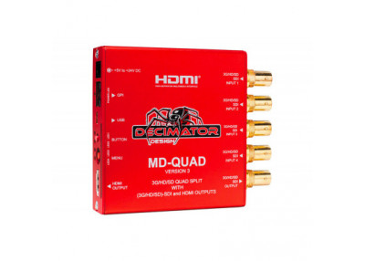 Decimator MD-QUAD V3 Multiviewer Quad Split 3G/HD/SD-SDI -Sortie HDMI