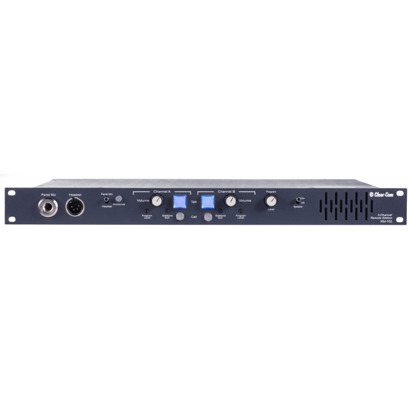 Clear-Com Station centrale intercom 2 canaux - HP + alim 2A, 1 U Rack