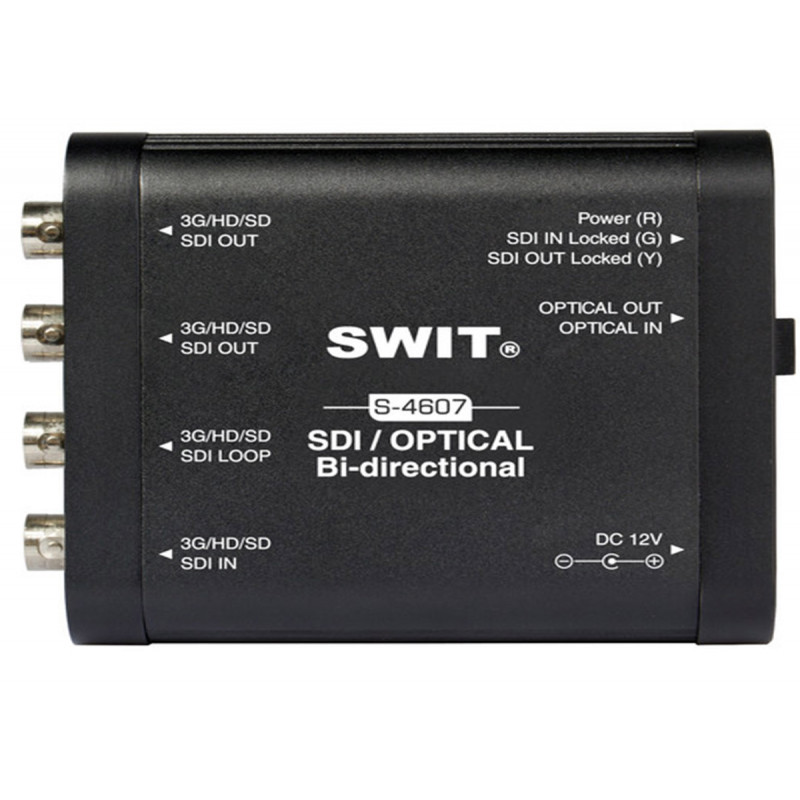 Swit S-4607 Convertisseur bidirectionnelle fibre optique/3G/HD/SD-SDI