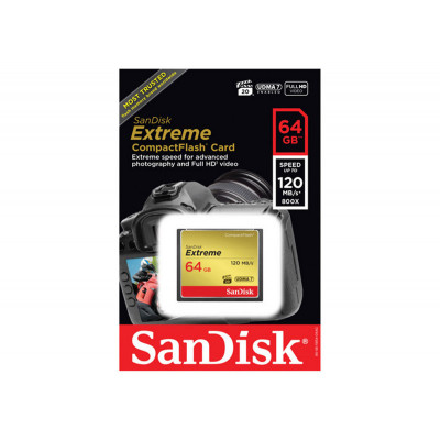 Sandisk Carte memoire CompactFlash Extreme, 64GB, UDMA7, VPG20