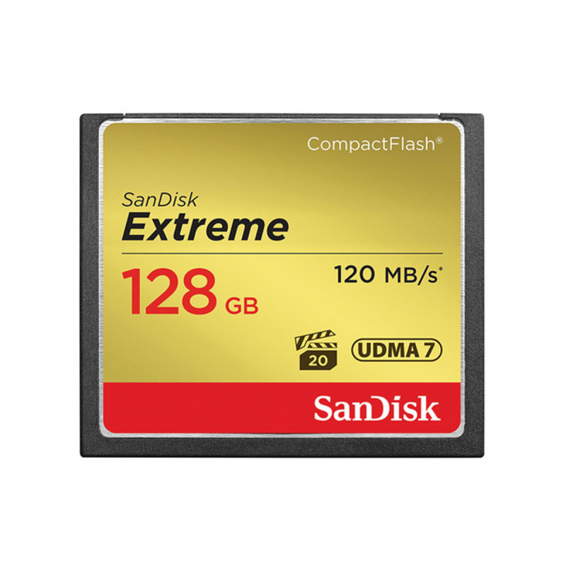 SanDisk Carte CompactFlash Extreme 128Go UDMA7 VPG20 120/85MB/s