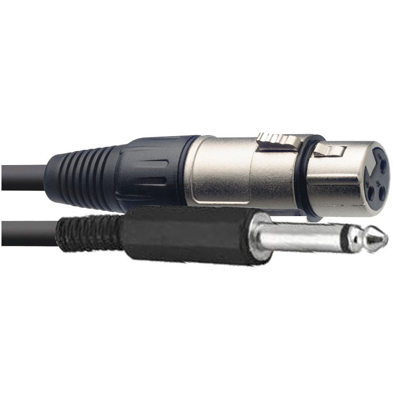Cordon XLR 3b femelle / Jack 6.35 stéréo mâle 10m