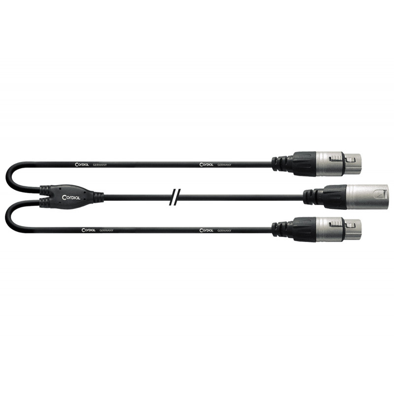 Cordial cable en Y XRL male / 2 XLR Femelle 30 cm