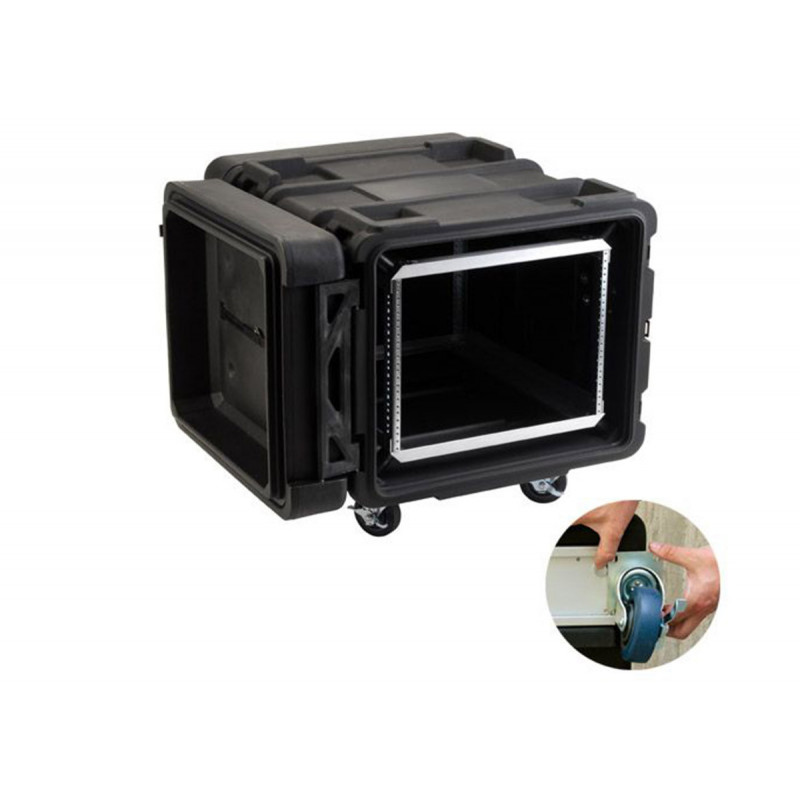 SKB Rack 8U sur roulettes avec amortisseur de vibration - Noir