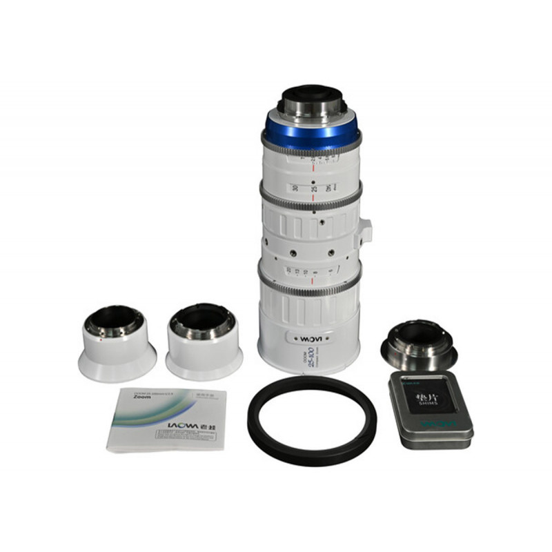 Laowa bundle OOOM 25-100mm T2.9 imperial Blanc + adapt 1.33x et 1.4x