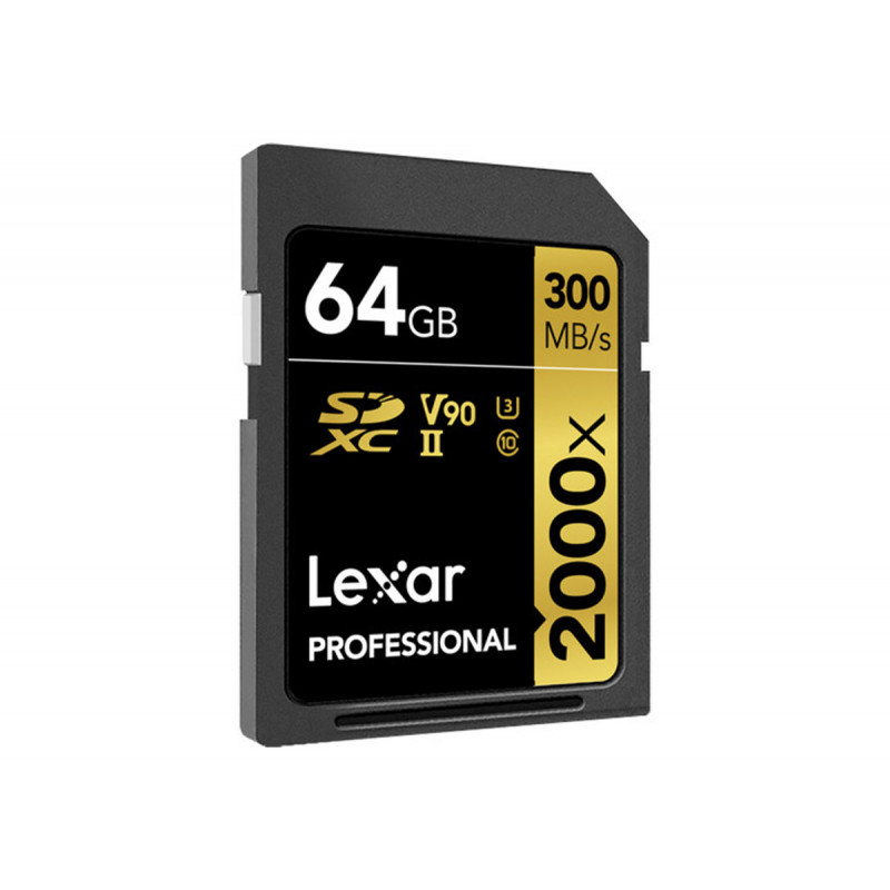 Lexar Carte SDXC 64GB 2000x Pro UHS-II (U3) Class 10 V90 300MB/s