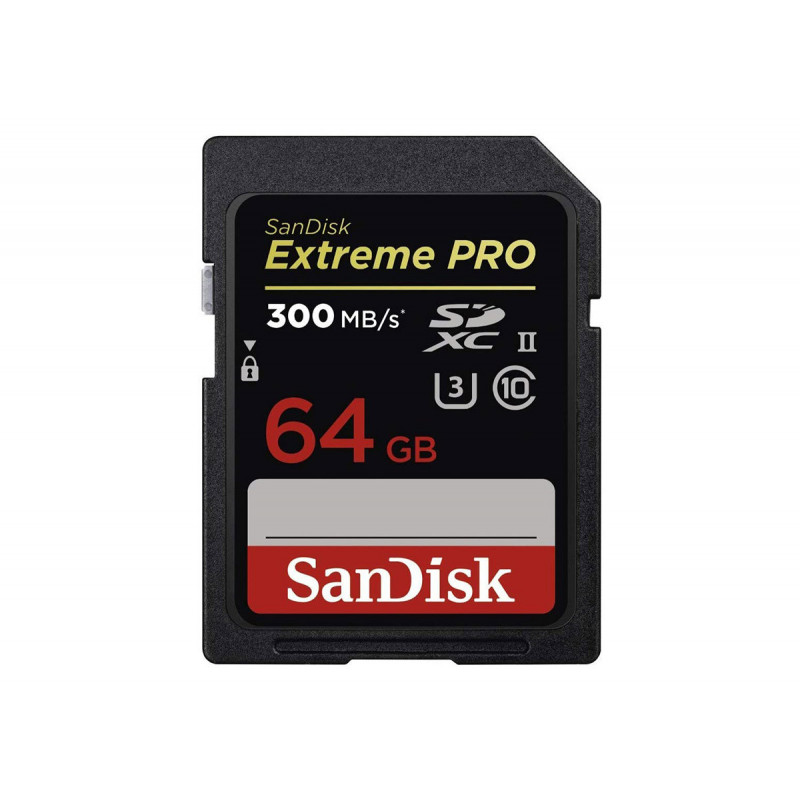 SanDisk Carte SDXC Extreme Pro 64Go Cl.U3 UHS-II 300MB/s