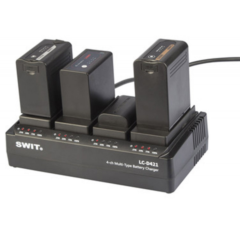 Swit LC-D421C Kit Chargeur 4-CH avec plaques de style 4x Canon BP