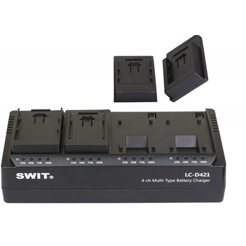 Swit LC-D421F kit Chargeur 4-CH avec plaques de style 4x Sony NP-F
