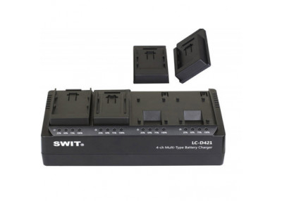 Swit LC-D421U Kit chargeur 4-CH DV avec plaques style 4x Sony BP-U