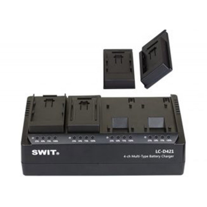 Swit LC-D421V kit chargeur 4-CH DV avec plaques style 4x JVC BN-VF