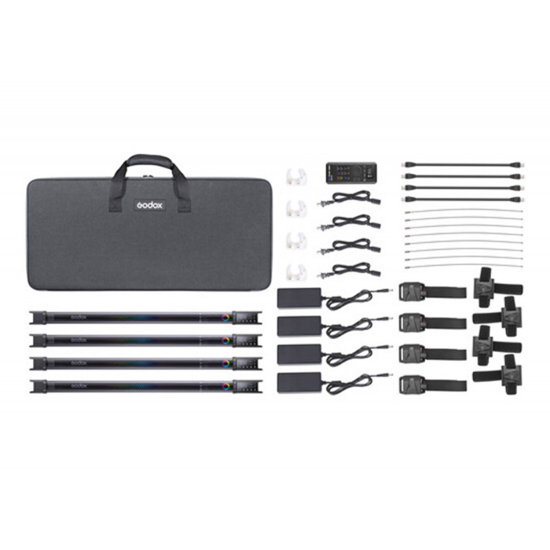 Godox TL60-KIT 4 kit avec 4 tubes LED RGB avec des accessoires