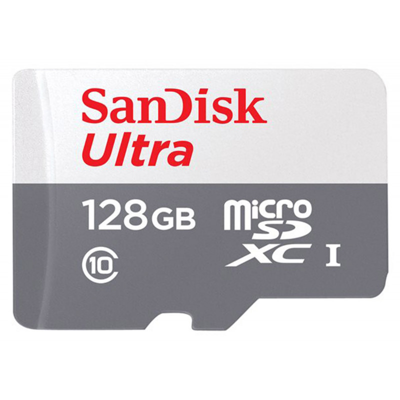 SanDisk Carte Micro SDXC Ultra 128Go (UHS-1/Cl.10/100MB/s) Adaptateur