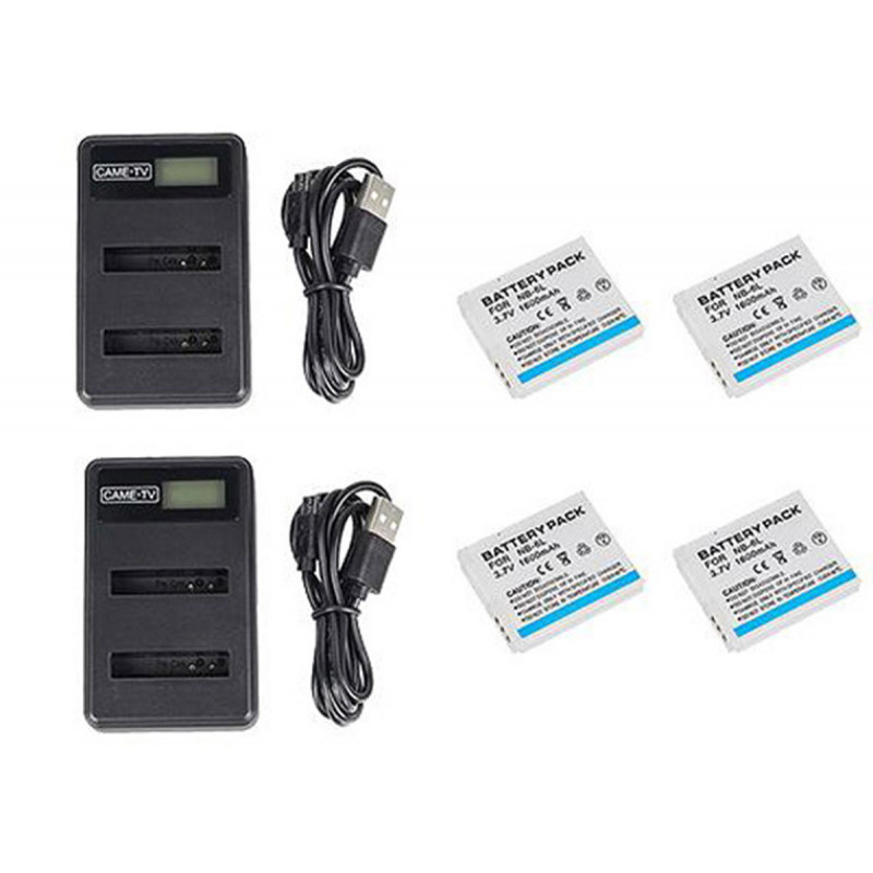 CAME-TV 4 Pcs Headset Batteries + 2 Chargers