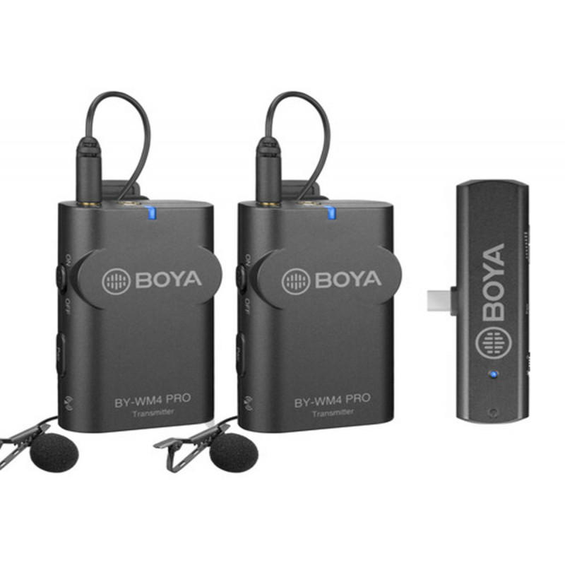 Boya WM4 Pro K6 Système sans-fil UHF Version 2 emetteurs