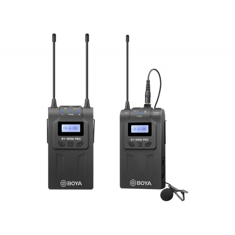 Boya BY-WM8 PRO-K1 Ensemble micro cravate sans fil UHF (1T+1R)