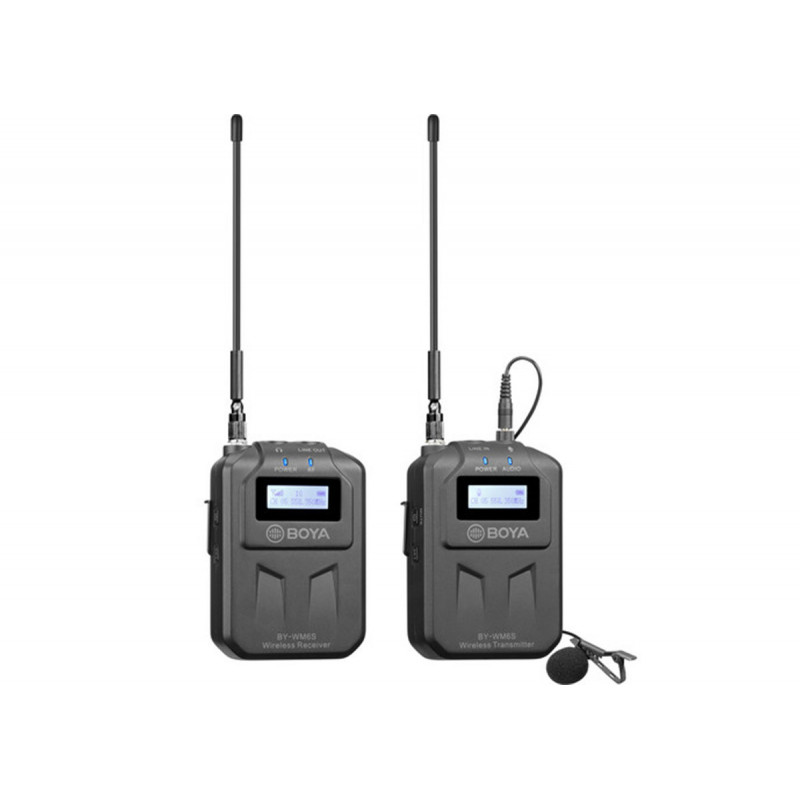 Boya WM6S Kit Microphone UHF HF Emetteur + Lavalier Qualite Broadcast