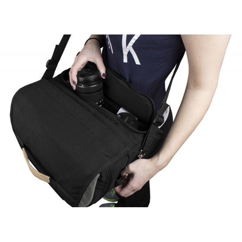 Porta Brace MS-Z67 Messenger Style Camera Bag, Large, Black