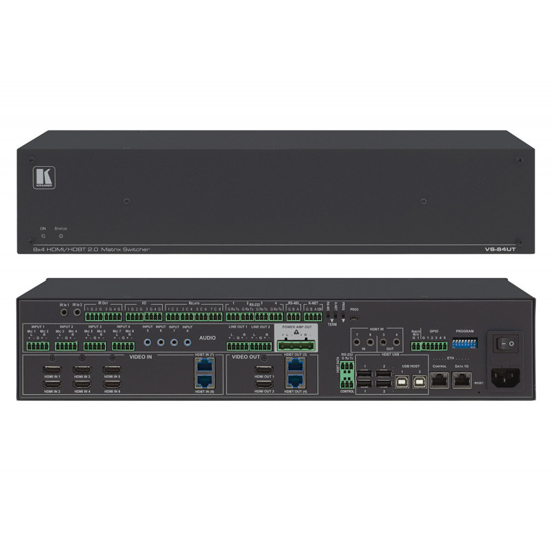 Kramer VS-84UT Grille HDMI/HDBaseT 8x4 avec controleur de salle 4K