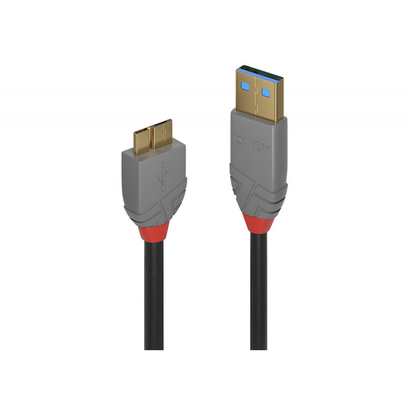 Lindy Câble USB 3.2 Type A vers Micro-B, 5Gbit/s, Anthra Line, 1m