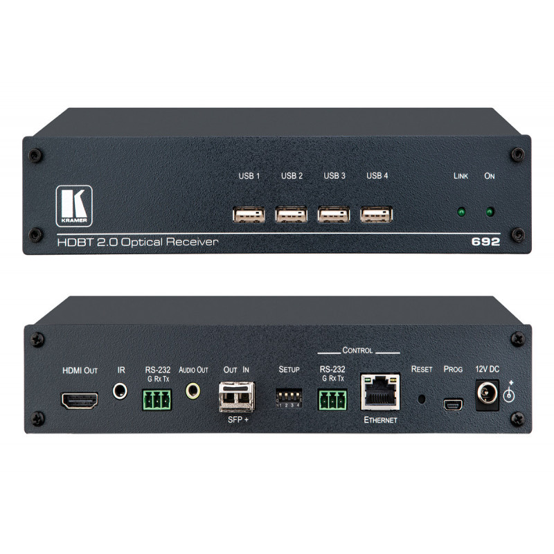 Kramer 692 Recepteur HDMI/USB/RS-232/IR/Audio HDBaseT optique