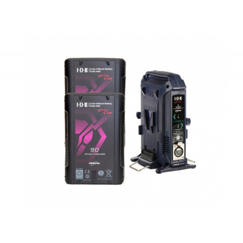 Idx - Kit compose de 2 batteries CUE-H90 + 1 chargeur VL-2X
