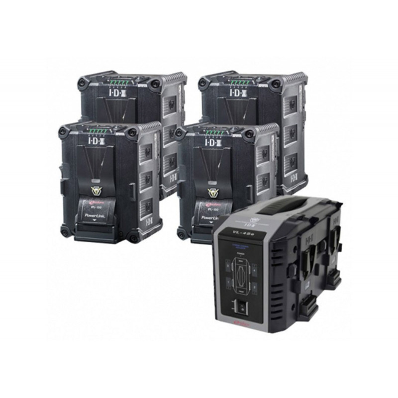 Idx - Kit composé de 4 batteries IPL-150 + 1 chargeur VL-4Se