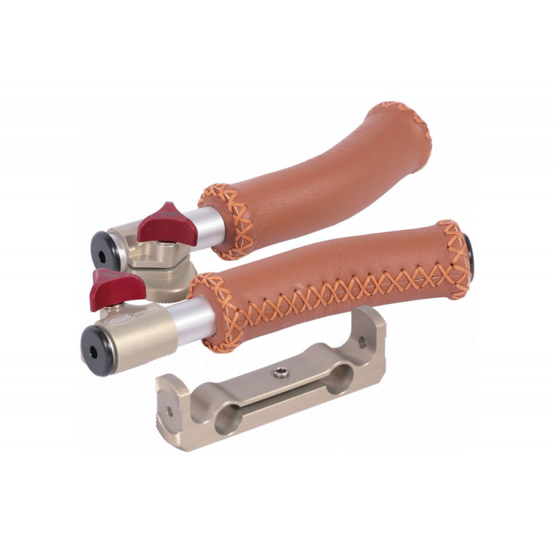 Vocas Handgrip kit with two short leather handgrips and 15 mm rail