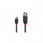 Lindy Câble USB 3.2 type A vers C, 10Gbit/s, Black Line, 0.15m