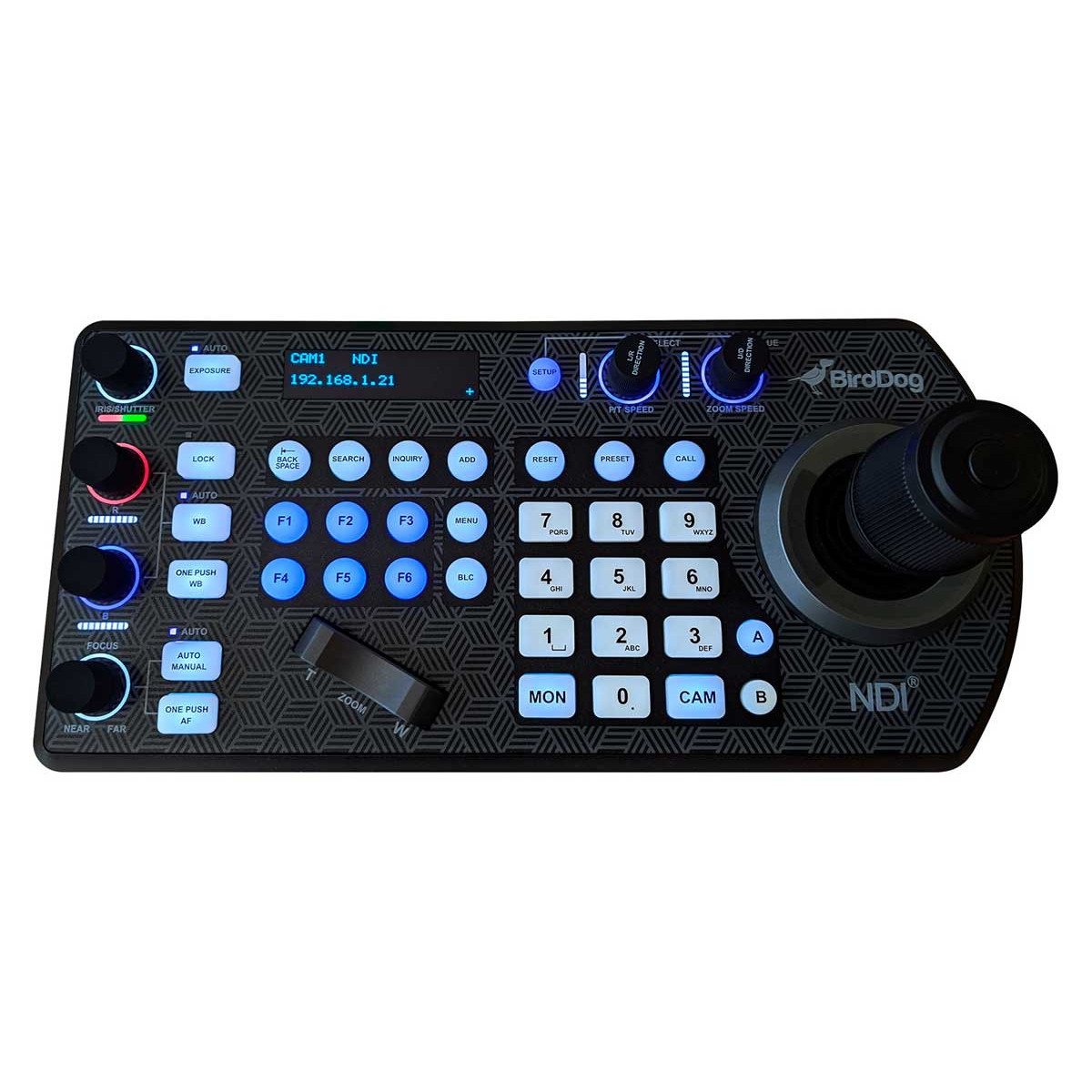 BirdDog PTZ Keyboard controller w/NDI, VISCA, RS232 & RS422, BirdDog