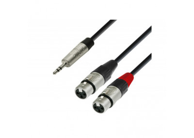 Cordon Jack 3.5 Stereo Male vers 2 XLR Femelle 1m