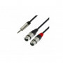 Cordon Jack 3.5 Stereo Male vers 2 XLR Femelle - 10m