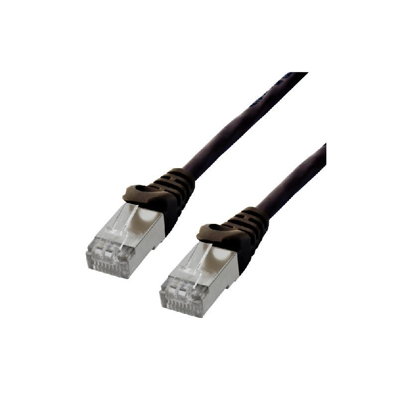 Cable reseau RJ45 100% cuivre CAT6 A F/UTP - 0.5m Noir