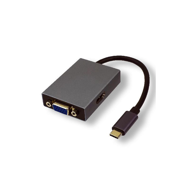 Convertisseur USB Type C vers HDMI et VGA avec USB 3.0