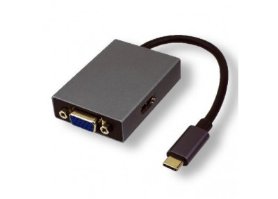 Convertisseur USB Type C vers HDMI et VGA avec USB 3.0